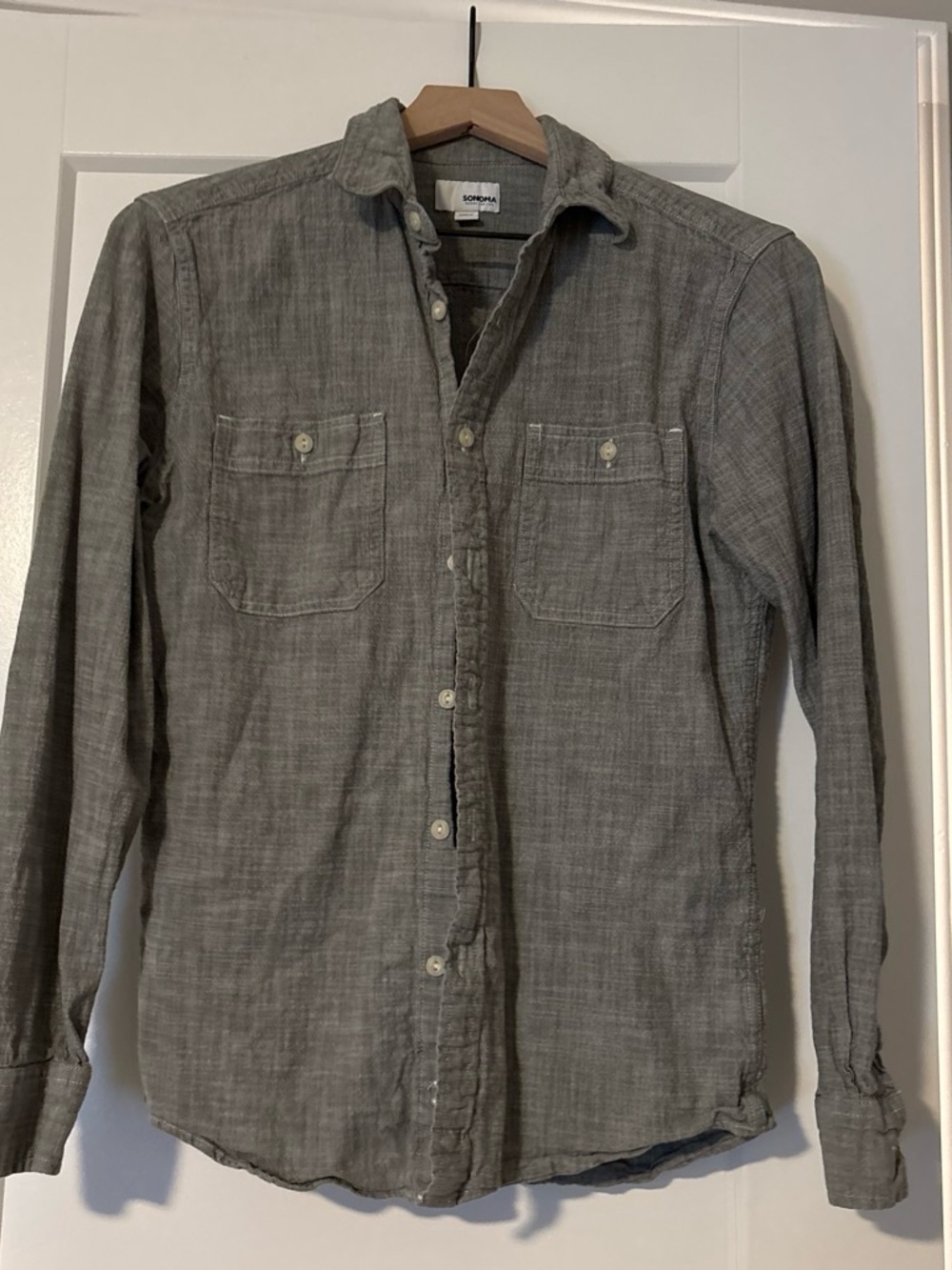 Sonoma Men's Gray Button-Down Casual Shirt